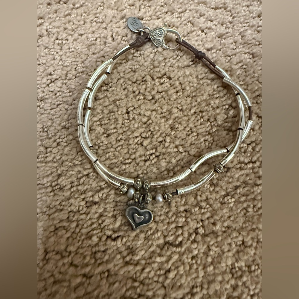 Lizzy James Silver Anklet with Heart Accent - Picture 4 of 6